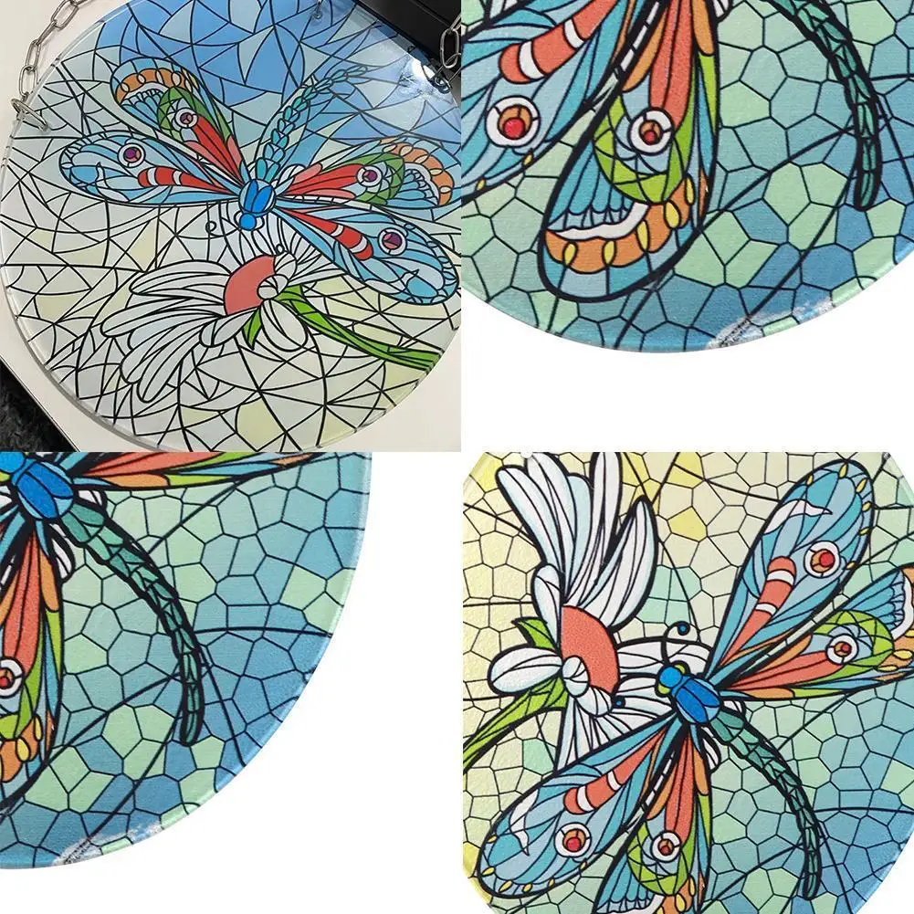 

Dragonfly Glass Hanging Wall Decoration For Home And And Statues Outdoor Sculptures Garden Miniature Y2S6