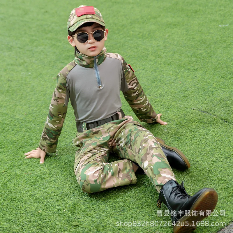 Новинка Детский Камуфляжный костюм Летняя одежда для мальчиков и девочек