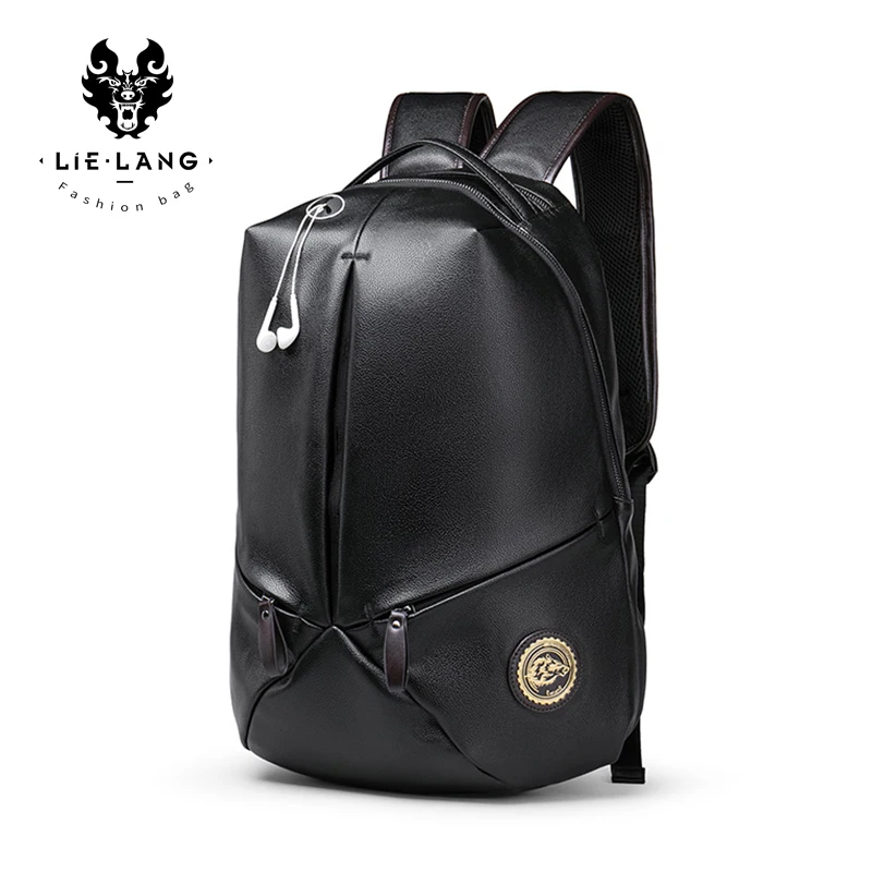 LIELANG кожаный мужской рюкзак водонепроницаемый большая вместительность сумка для