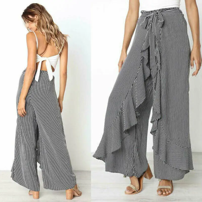 Брендовые новые женские длинные брюки в стиле бохо с цветочным принтом широкие