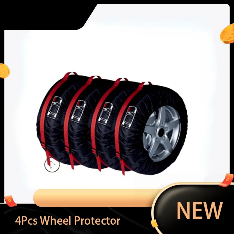 

4Pcs/Lot Car Spare Tire Cover Case Polyester Auto Wheel Tires Storage Bags Vehicle Tyre Accessories Dust-proof Protector Styling
