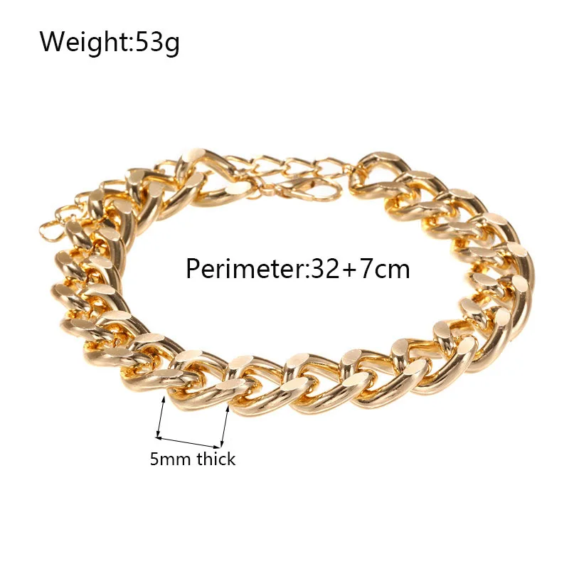 

Vintage Gold Thick Chain Choker Necklace for Women Collar Statement Party Jewelry Punk Metal Gold Geometric Circle Necklace