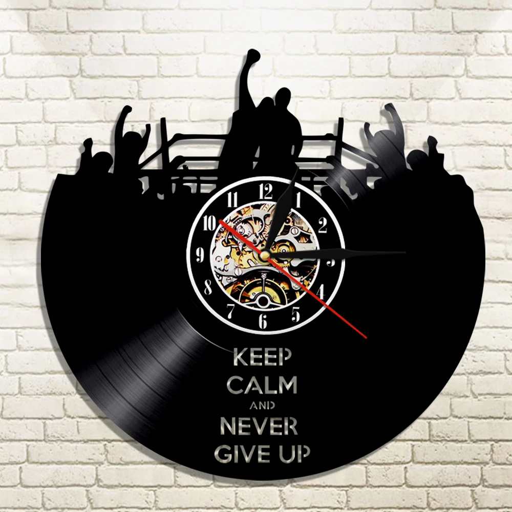 Настенные часы Keep Calm And Never Give Up домашний декор виниловые для бокса боксерские