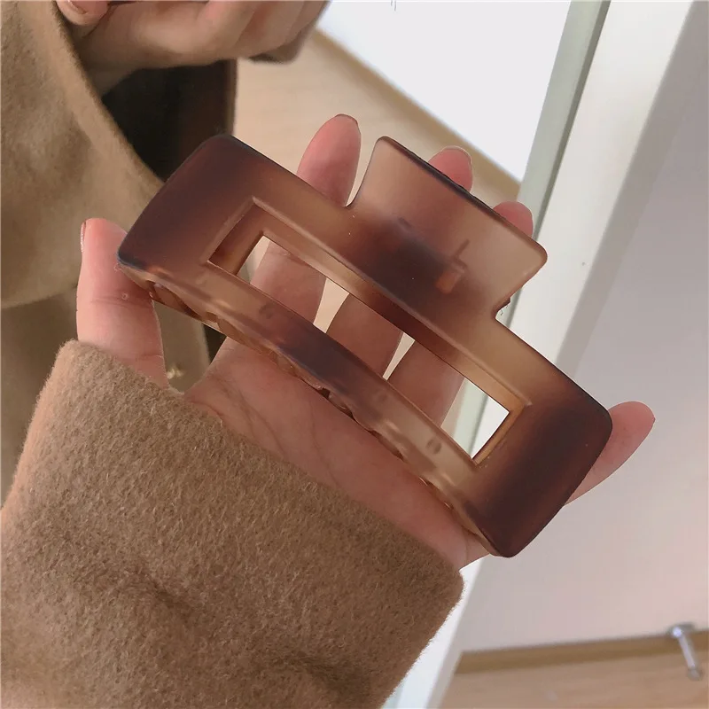 Заколка-краб для волос в винтажном стиле акриловая Заколка-пряжка коричневого