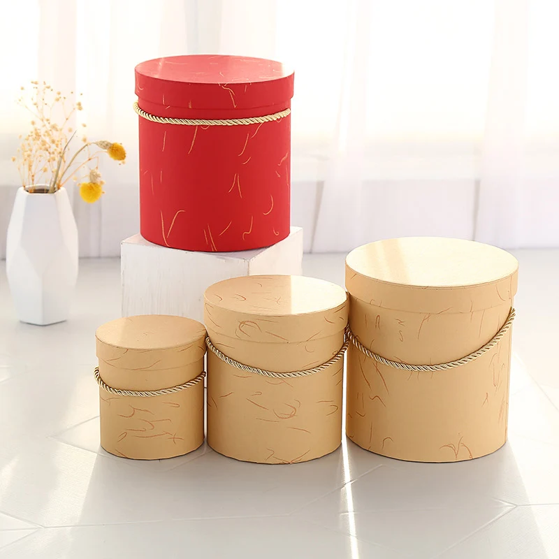 Горячая Распродажа круглый цветочный Коробки цветочная упаковка Бумага сумка