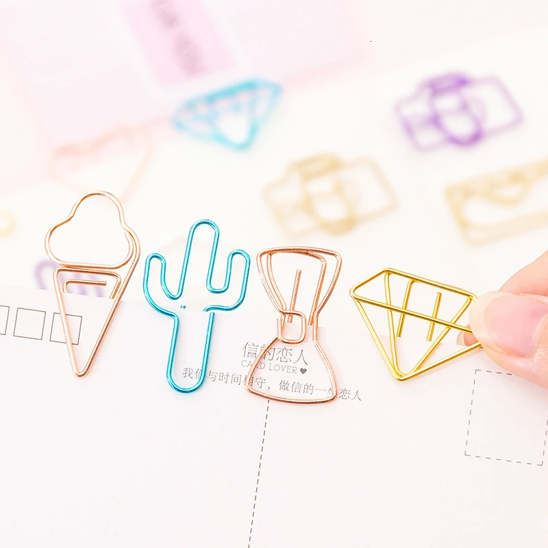 10 piezas de dibujos animados de lytww color caramelo creativo Metal oficina escuela suministros lindo papel Clips regalo