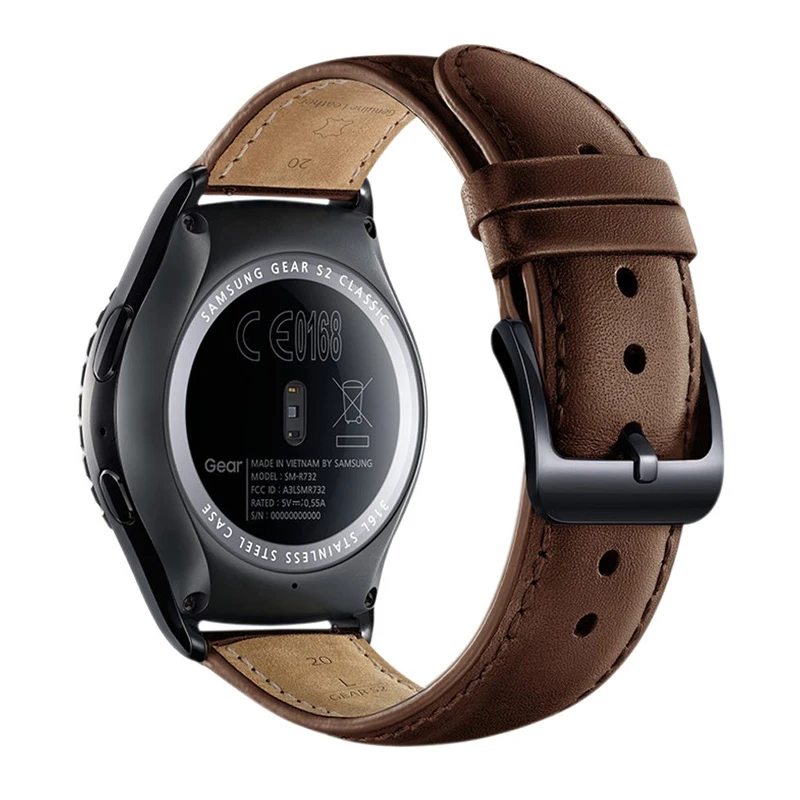 Ремешок кожаный для samsung gear S3 frontier galaxy watch 46 мм/42 мм браслет huawei gt 2 active amazfit bip 20 мм/22 |