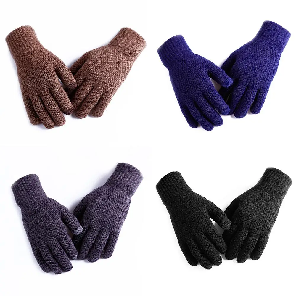 

4 Color Acrylic Riding Glove Ski Gloves Warm Gloves Durable Non Slip Winter Touch Screen Practical Mittens Mobile Phone Bicycle