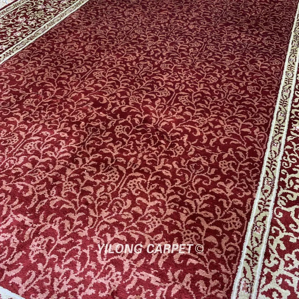 YILONG 3'x5' Oriental carpet handmade exquisite floral red turkish silk rugs (HF228B) | Дом и сад