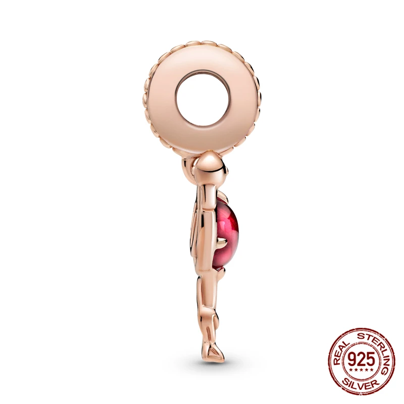 

The New 100% 925 Sterling SILVER Pink Murano Glass Flamingo Dangle Charm fit Original Pan Bracelet silver 925 jewelry
