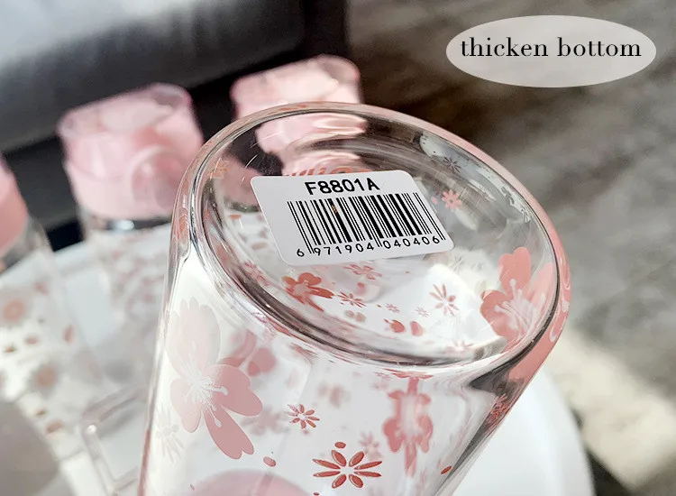 Howtelee sakura пресс крышки очки бутылка для воды цветы чашки Кофе Молоко класс стеклянные чашки девушка бутылки