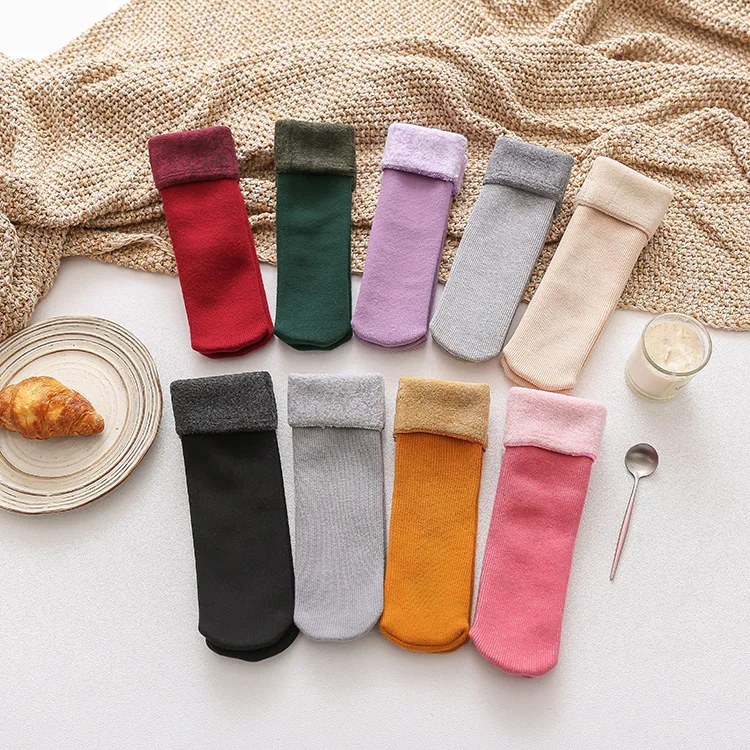 16 Pairs/set Warm and Thickened Female Socks Middle Tube Socks Women Socks Autumn and Winter Warm Snow Socks Wholesale