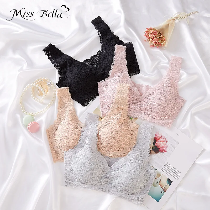 Женский кружевной бюстгальтер бесшовный дышащий Топ для женщин белое