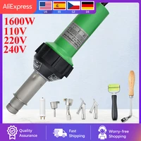 220v 1600w electronic heating core machine hot air torch plastic welding guns for welder gun flat nozzle hat mouth kit 5060hz