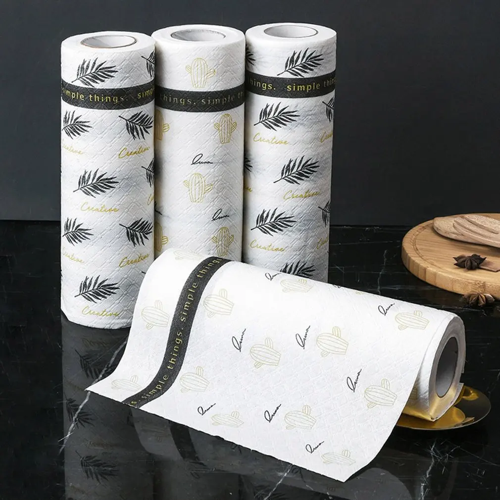 

Disposable Lazy Rag Washable Dishcloth Kitchen Household Lint-Free Non-Woven Fabric Not Easy to Touch Oil