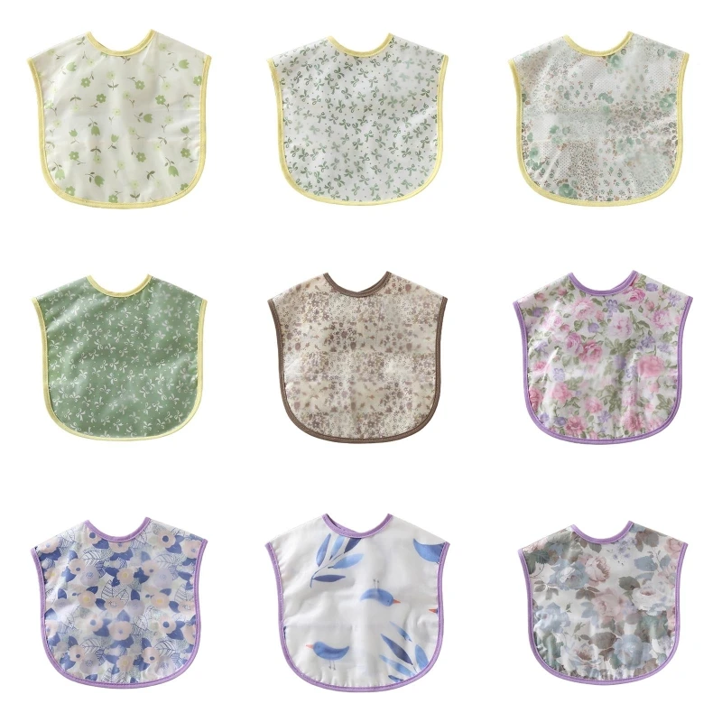 

Baby Infants Soft Cotton Saliva Towel Kids Toddler Newborn Waterproof Printing Burp Cloths Feeding Bibs