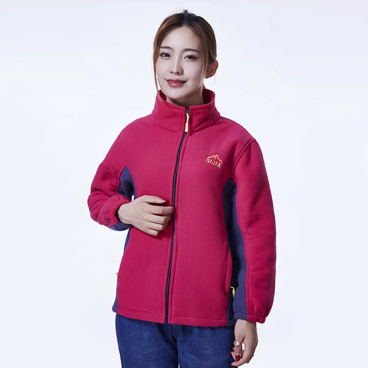 

JVCAKE women's solid autumn thick zip up fleece sweatshirts 2020 winter women jacket Softshell Jacket Polar Outerwear Coat