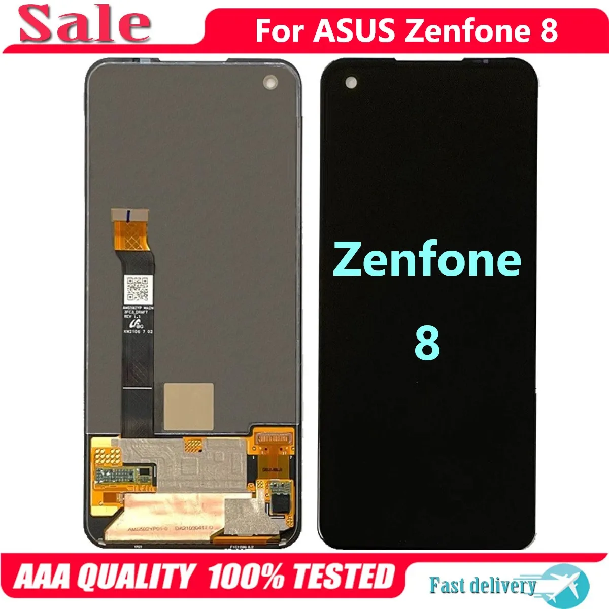 Pantalla LCD AMOLED Original para ASUS Zenfone 8, montaje de digitalizador de repuesto para Zenfone8, ZS590KS, I006D-0