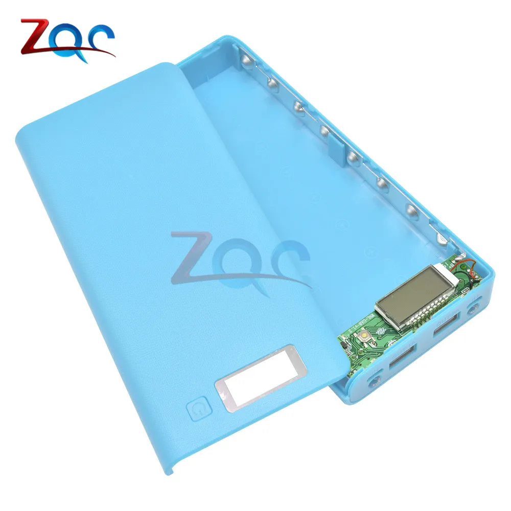 DIY Dual USB 5V 2.1A/5В 1A 18650 Батарея Мощность банк Зарядное устройство чехол 8 шт. 18650 Батарея держатель ЖК-дисплей индикатор Dual Micro USB Вход