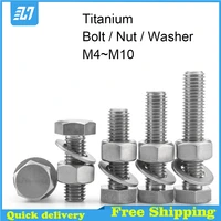 ta2 pure titanium hex bolt metric thread hexagon screw nut gasket set complete spring pad combination m4 m5 m6 m8 m10