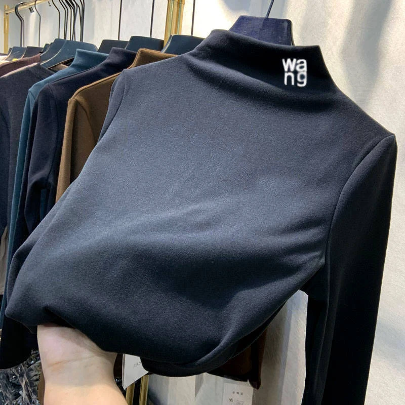 AECU 2021 Женская водолазка с длинным рукавом женские зимние топы теплая футболка