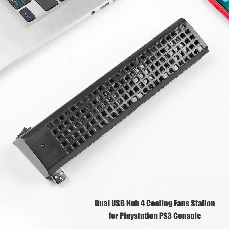 Двойной usb хаб с 4 вентиляторами охлаждающая станция для Sony Playstation 3 PS3 (40G/80G) хост