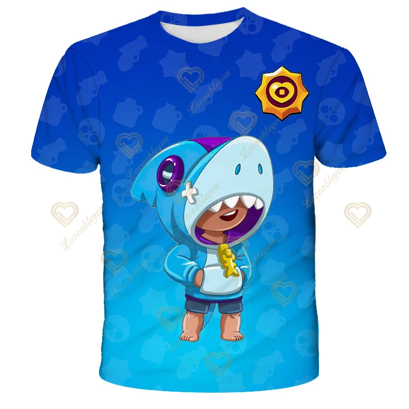 

Stars Kids Leon T shirt 3D Print Spike Crow Men Child Clothes Boy Girl Birthday Present New Casual Cloth Game