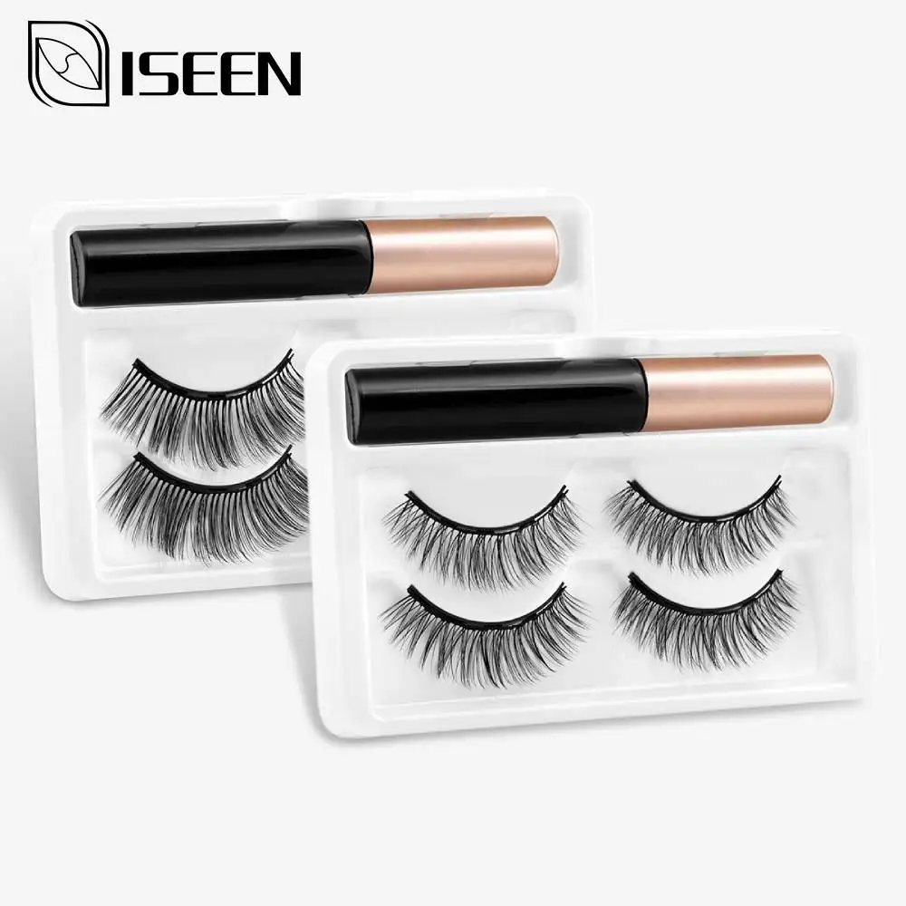 2 пары магнитных ресниц 3D норковые натуральные накладные ресницы Набор Магнитных