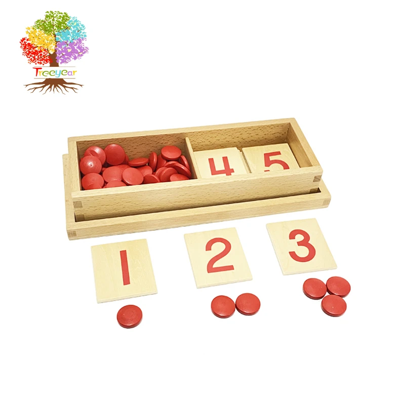 Juguete Montessori para beb&eacute;, tarjetas y contadores, n&uacute;meros de matem&aacute;ticas, educaci&oacute;n para la primera infancia, entrenamiento preescolar, juguetes para ni&ntilde;os-0