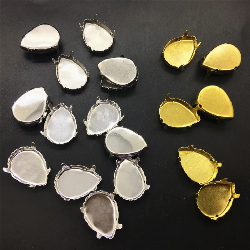 Коготь серебряного цвета в форме капли закрытый для грушевидной формы виде