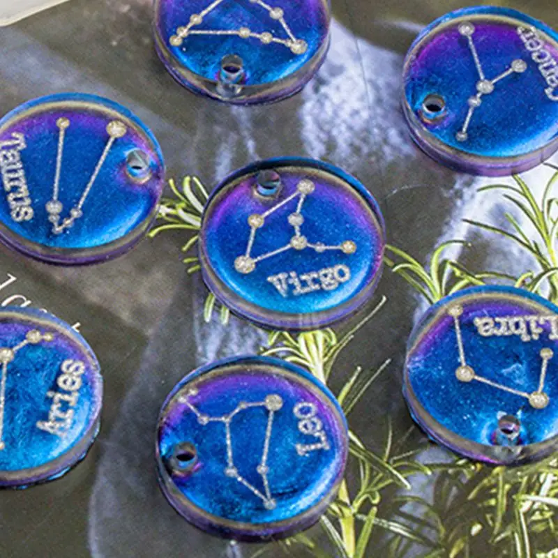 

Crystal Epoxy Resin Mold 12 Constellations Pendant Casting Silicone Mould DIY C7AE