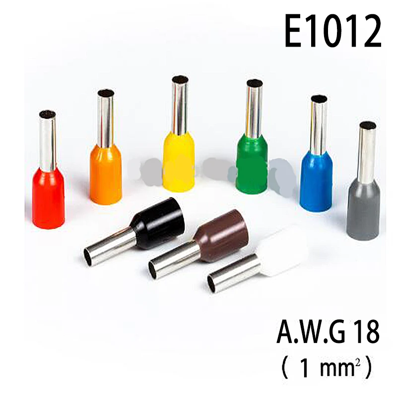 100 шт. E1012 для 1mm2 18 AWG изолированные клеммные колодки шнур концевой провод