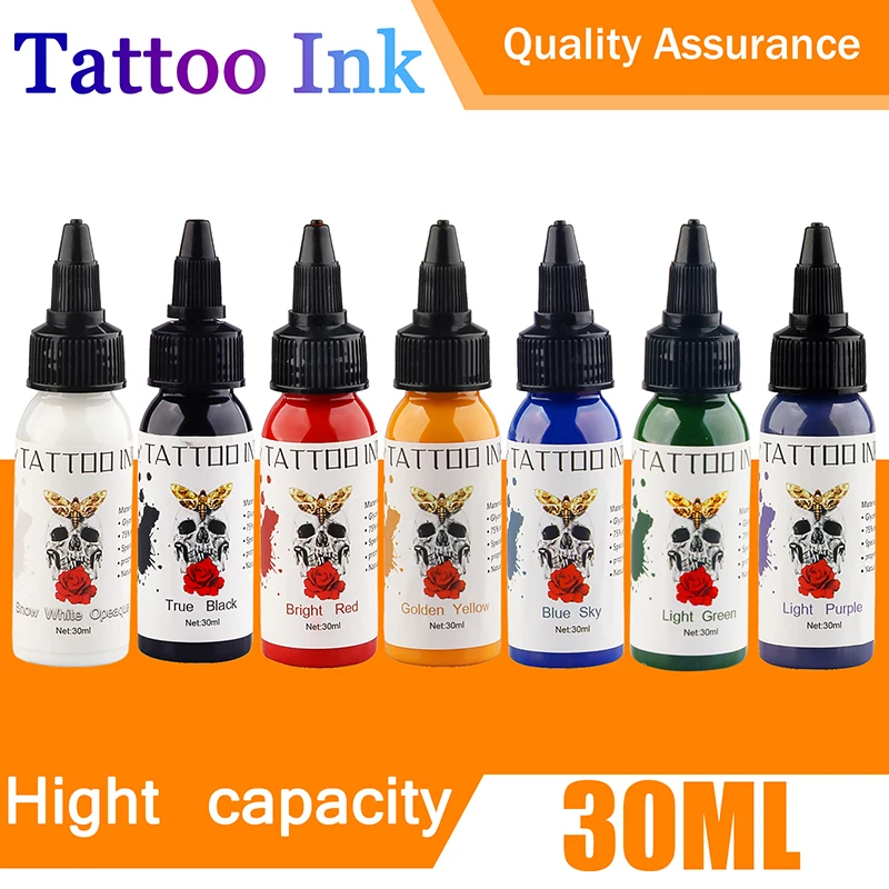 7Colors Tattoo Ink Pigment Professional DIY Tattoo Pigment Practice Tattoo Ink Permanent Painting Supply for Beauty Body Art