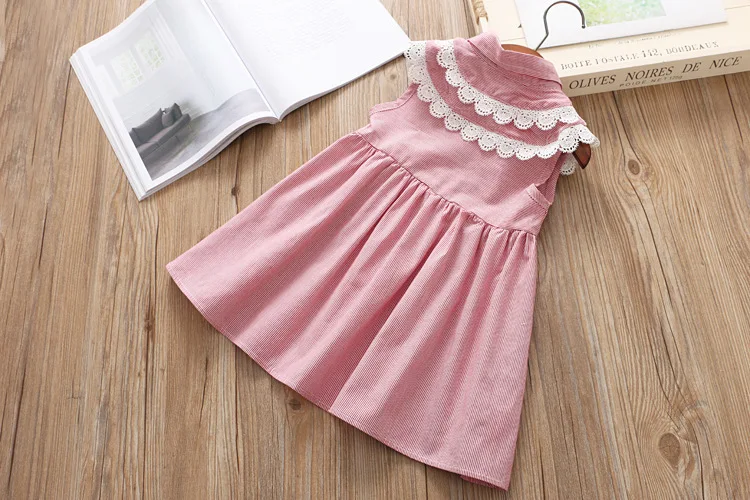 2022 Summer Children's Clothes Girls Dress Striped Ruffles Cotton Baby Girl Dresses For Kids Sleeveless Sundress | Детская одежда и
