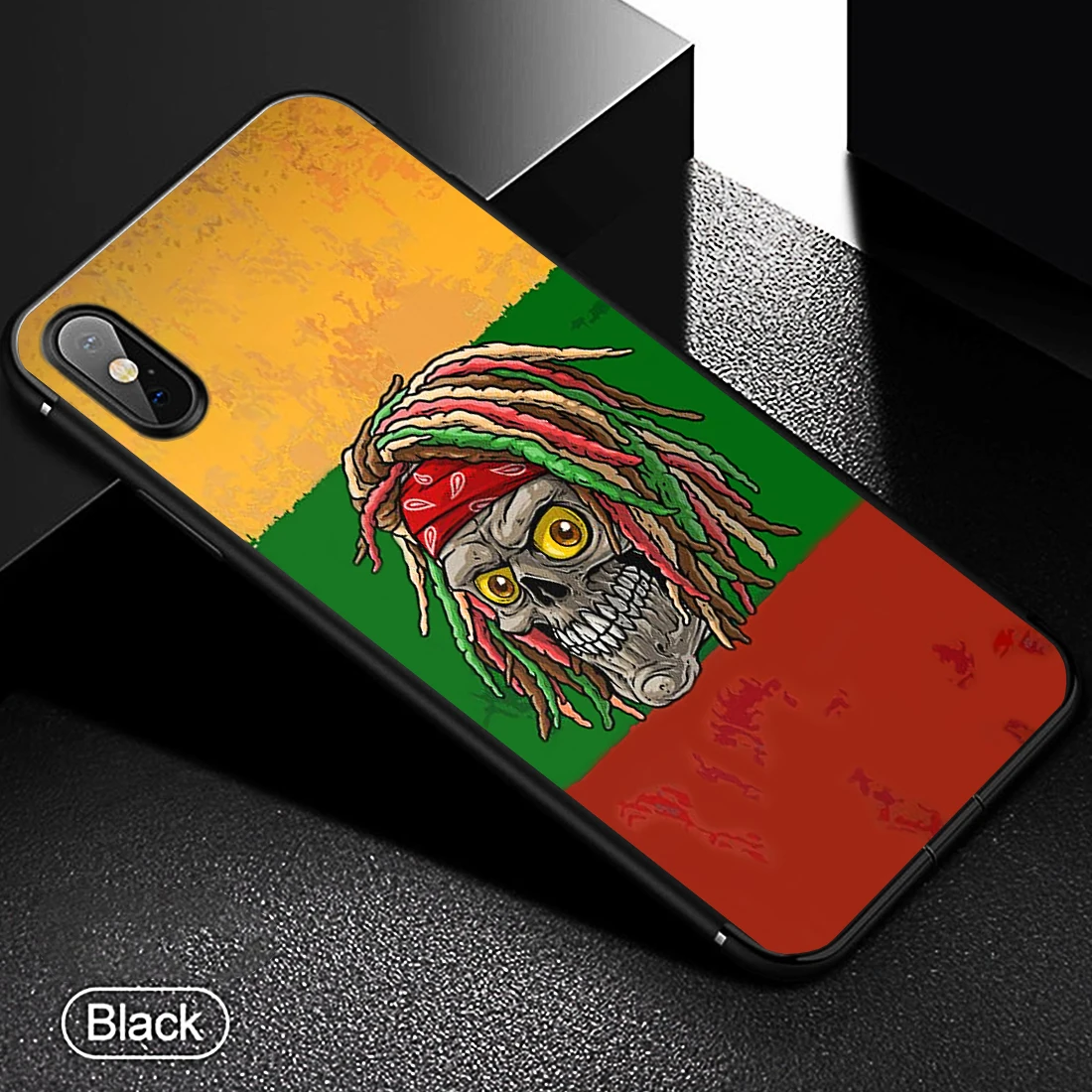 Забавный мужской чехол для телефона с черепами Rasta черный мягкий XS Iphone 11 Pro Max 6 7 8