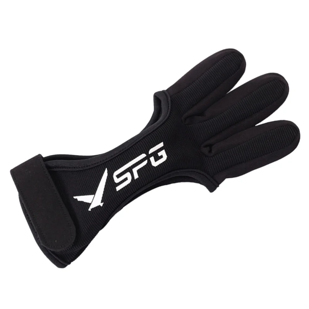 1 шт. черные перчатки с тремя пальцами для стрельбы из лука защитные воловьей кожи