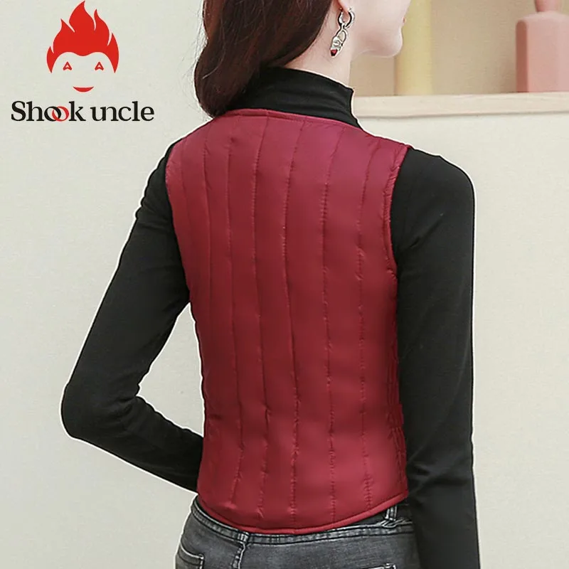 Женский жилет на 80% утином пуху зимний молнии без рукавов теплая однотонная