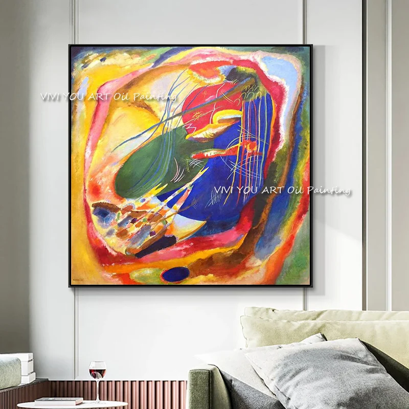 

100% Hand-painted Colorful Modern Kandinsky oil painting Large Size Canvas Pictures for Living Room Wall Art Home Decoration