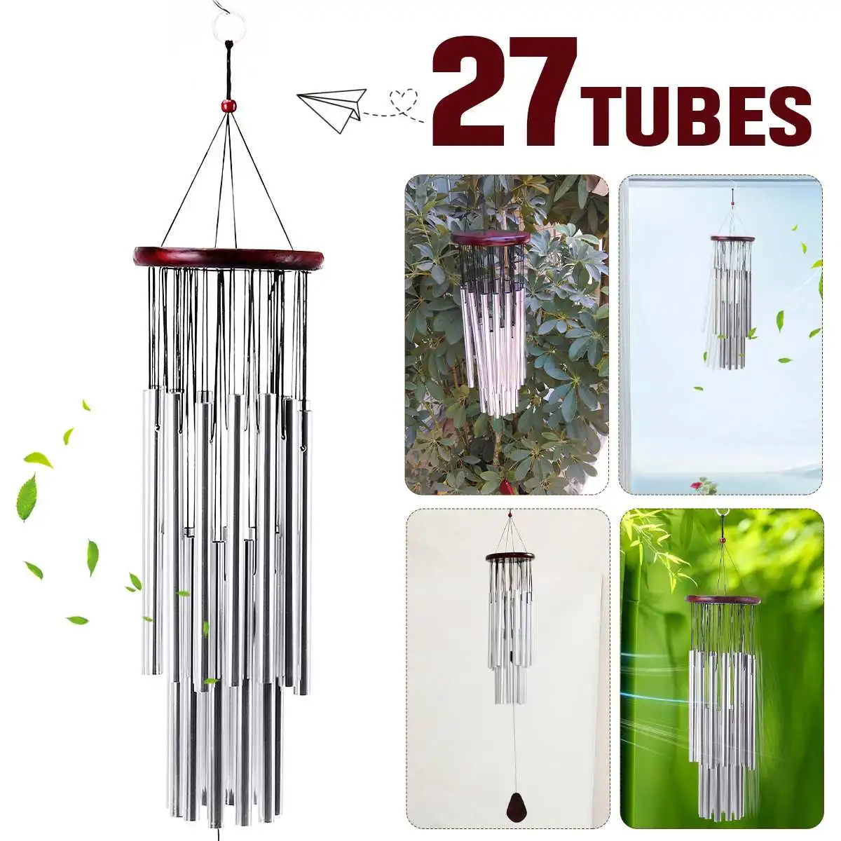 

Bell Wind Chimes 27 tubes Door Bell Decorative Windchime Outdoor Yard Balcony Garden Home Hanging Decor Handmade Ornament