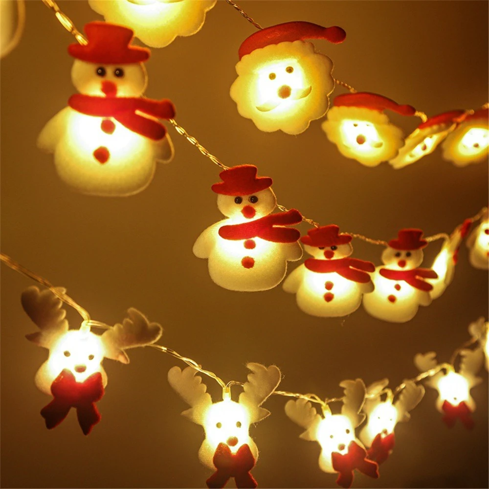 

10 светодиодных ламп, гирлянда для рождественской елки со снеговиком, гирлянда для дома, праздничный Сказочный светильник, Рождественское у...