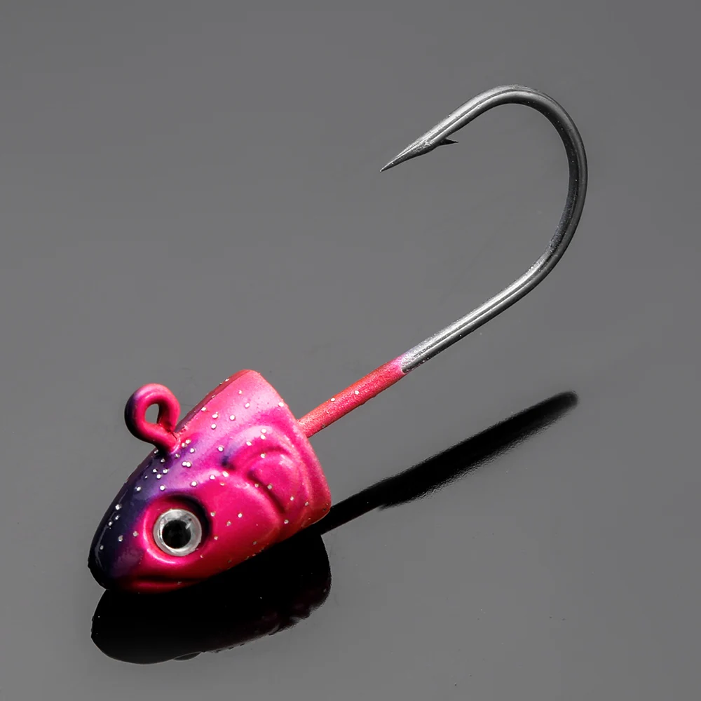 5 шт. с круглым открытым носком Молния 3.5g 5g 7 г 10 Jig Head крюк червь крчков Swimbait
