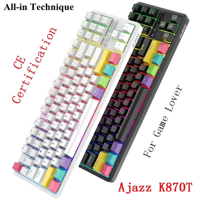 Проводная/Беспроводная механическая клавиатура Ajazz K870T 87 клавиш Bluetooth RGB