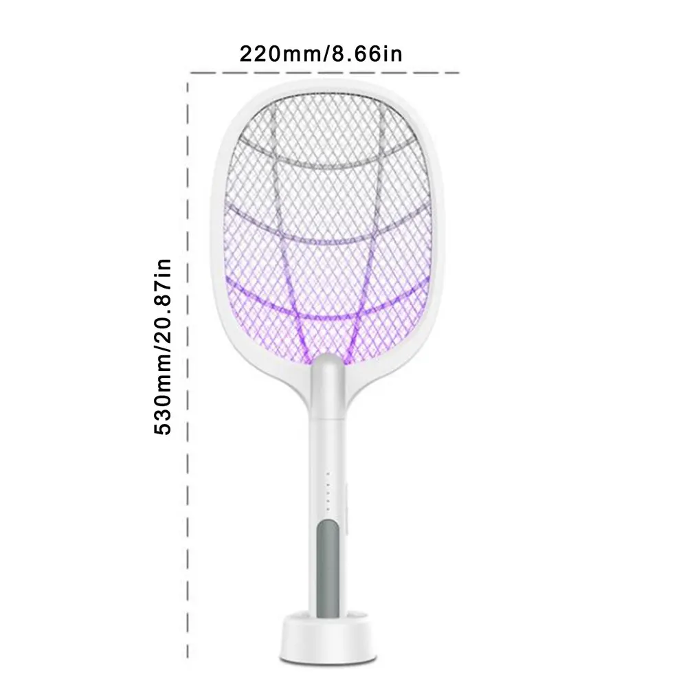

Rechargeable Mosquito Killing Racket Three In One LED Mosquito Swatter Two Mosquito Control Modes Double Switch