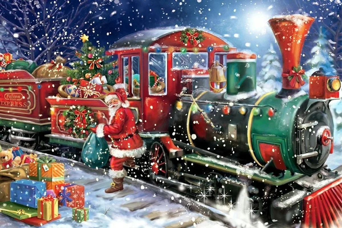 

5D Poured Glue Diamond Painting Kit Scalloped Edge Full Round DIY Santa Claus Pattern Rhinestone Embroidery Craft Christmas Gift