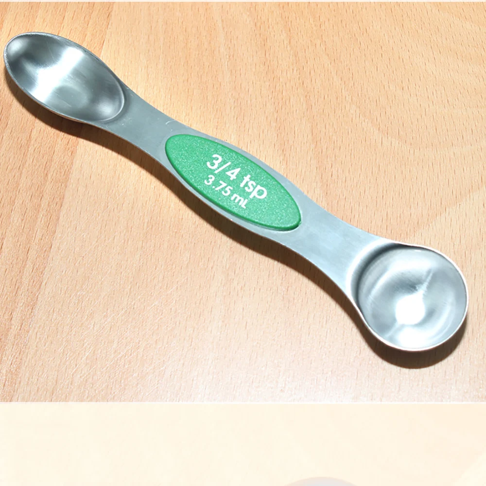 

Measuring Spoon Double-ended Stainless Steel Magnetic Sucker Double Headed Multicolor Teaspoon Baking Tool Measurement Gadgets