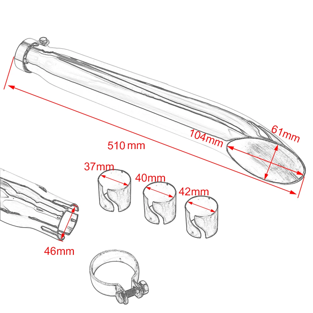 Мотокросс 38-45 мм модифицированный мотоциклетный Глушитель в стиле ретро Cafe Racer