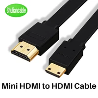 flat high speed mini hdmi compatible cable 1m 1 5m 2m 3m 5m 4k 3d 1080p for camera monitor projector notebook tv