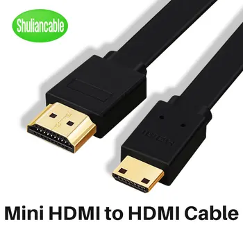 평면 고속 미니 HDMI 호환 케이블, 카메라 모니터 프로젝터 노트북 TV용, 4K 3D 1080P, 1m, 1.5m, 2m, 3m, 5m