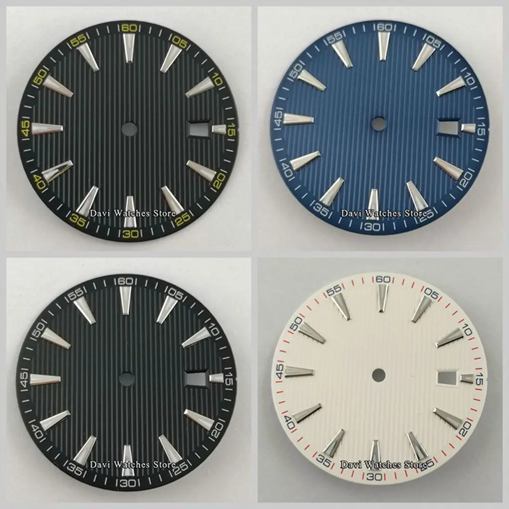 

New 33.5mm Sterile Watch Dial Blue/White/Black Dial Luminous Fit NH35/NH35A Movement