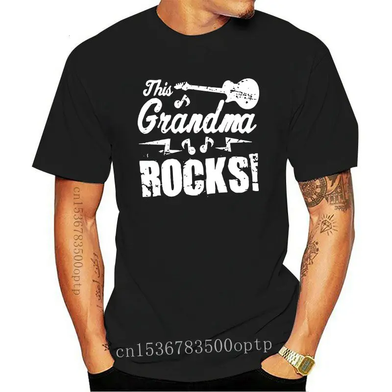 

Эта бабушка камни T Guitar Rock N Roll забавная популярная футболка без маркировки